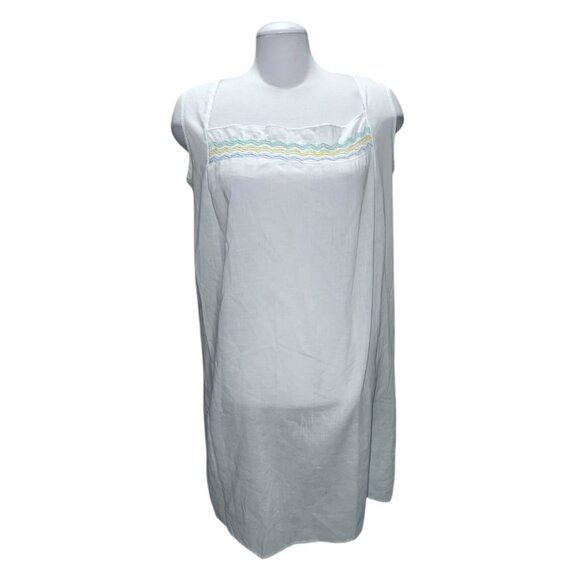 Vintage Sears Womens Sleeveless Nightgown With Embroidered Yoke Sz Small Womens - Picture 1 of 13